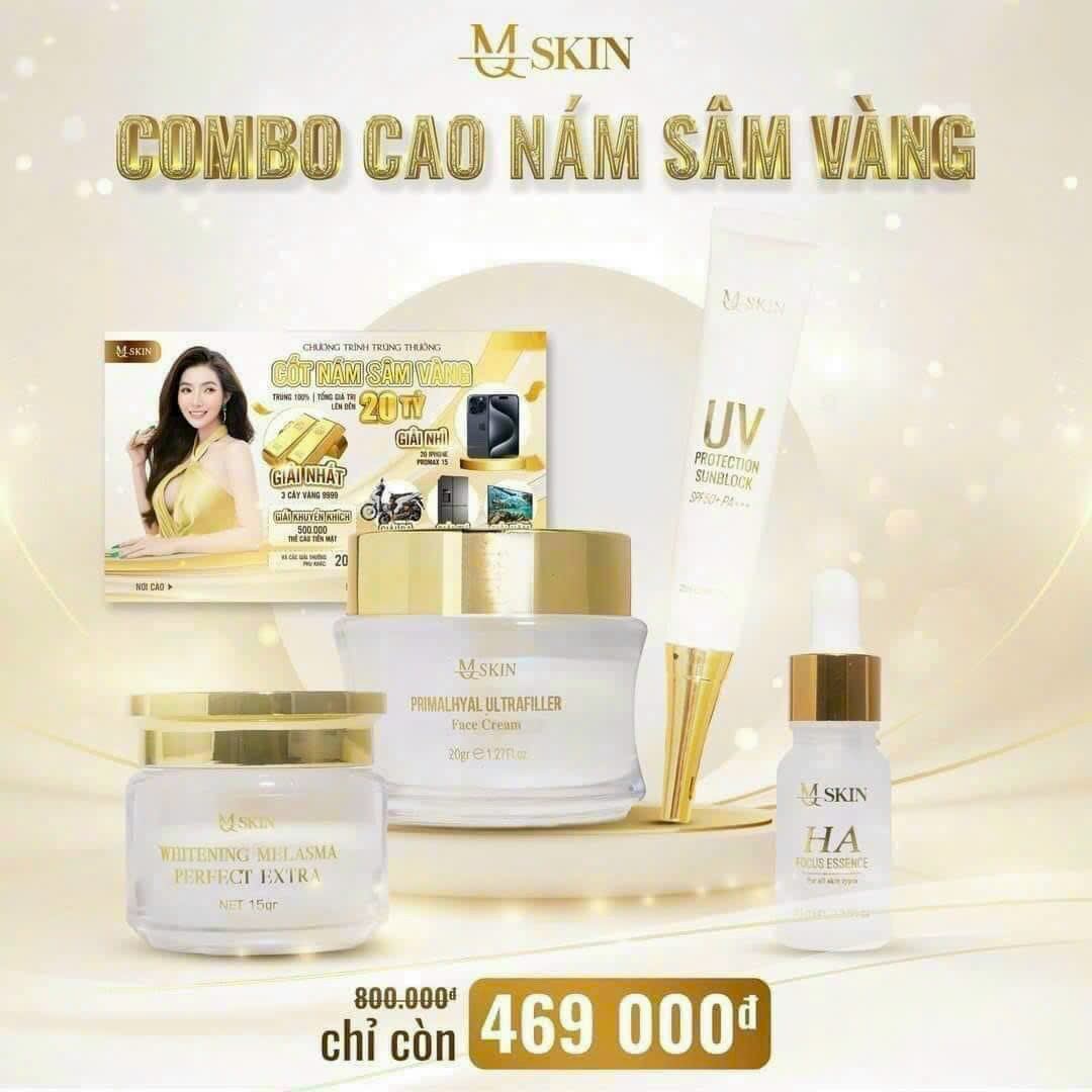 Combo sâm vàng trắng da giảm thâm nám mq skin