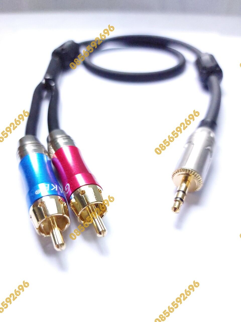 Dây tín hiệu jack 3.5mm ra 2 jack bông sen av, dài 1m