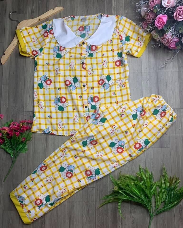(HCM). BỘ PIJAMA LỤA TIỂU THƯ DÀI TAY CHO NỮ FREESIZE DƯỚI 60KG