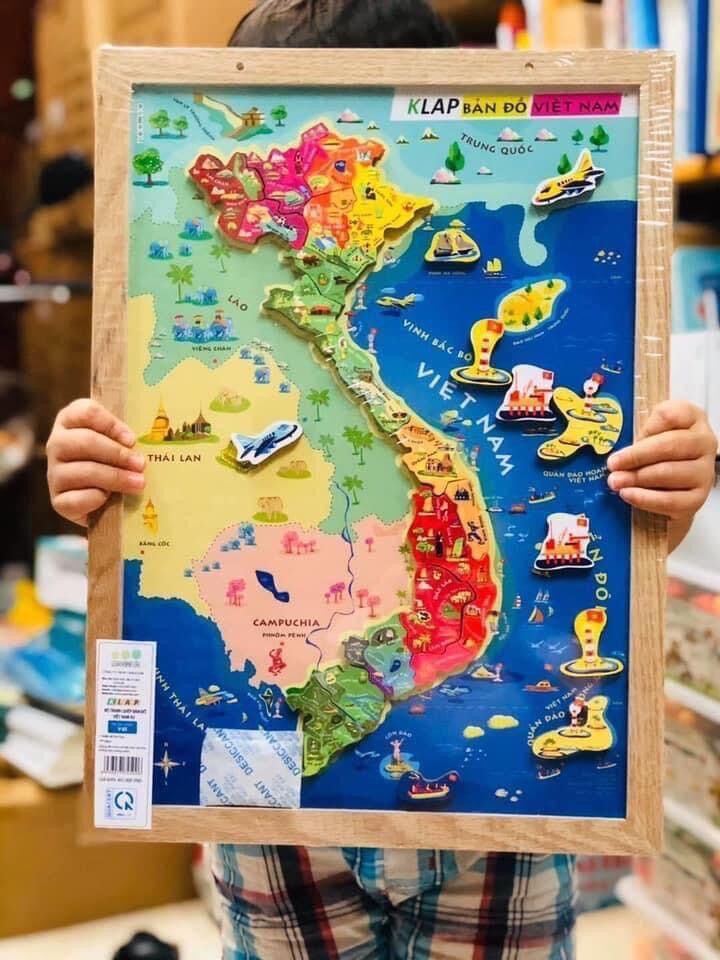 Bản đồ Việt Nam có nam châm khổ A4