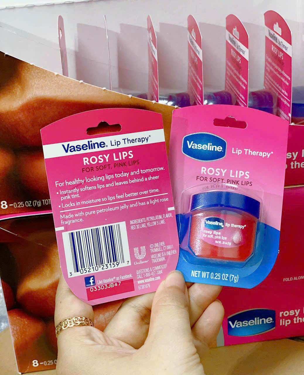 (HCM) Sáp dưỡng môi Pink Vaseline Lip Therapy Rosy Lips 7g cho đôi môi mềm mại và hồng hào