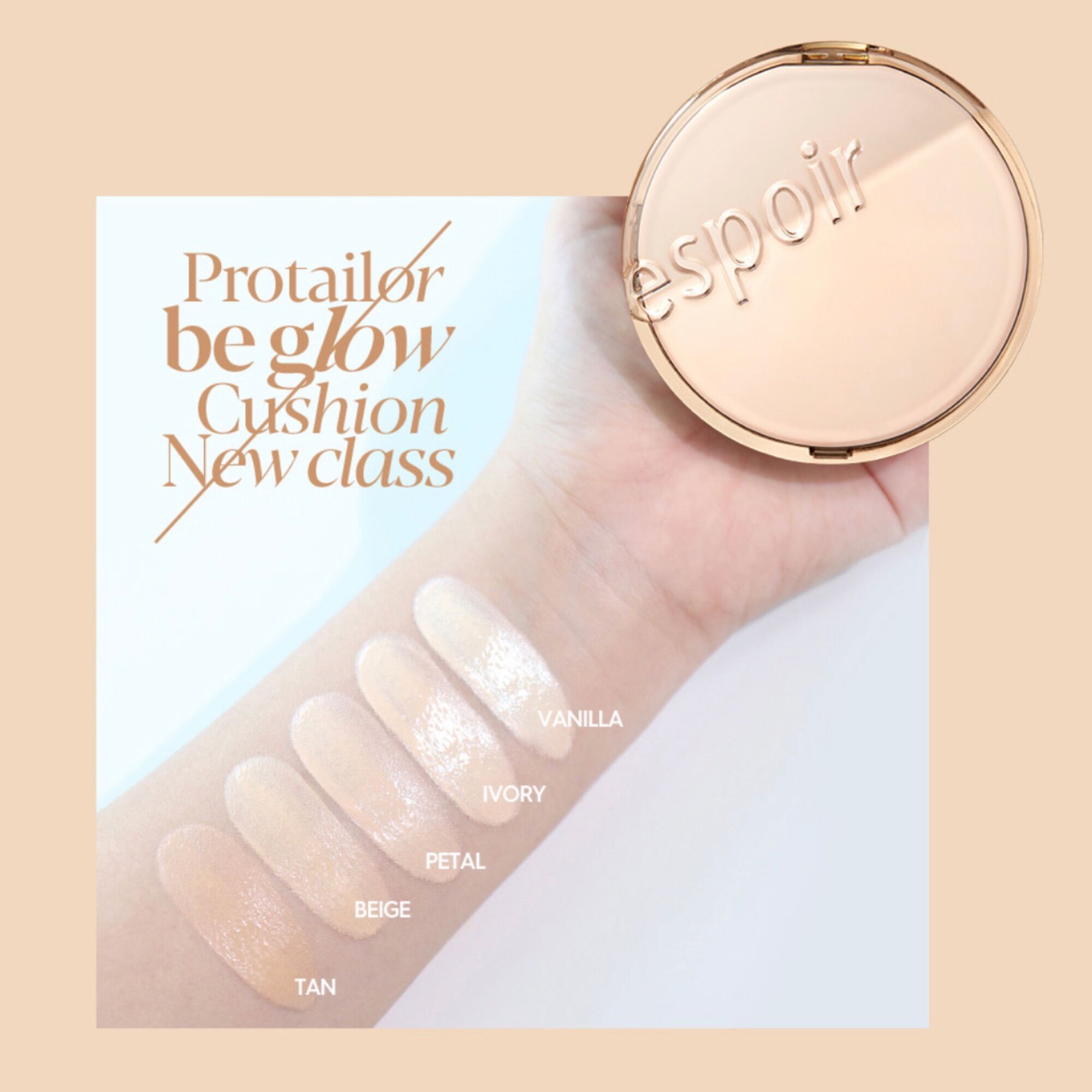 (HSD 22/8/2025) Phấn nước Espoir Pro Tailor Be Glow Cushion NEW CLASS