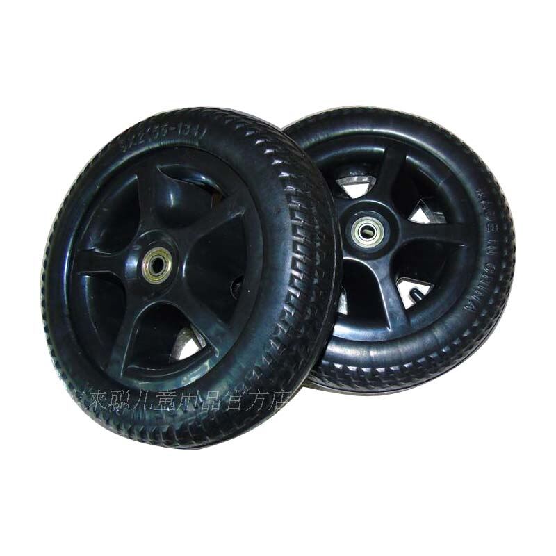 Phụ kiện xe đẩy xe đẩy ba bánh trẻ em bánh xe bánh xe trẻ em xe đẩy em bé xe đạp bánh trước và sau bánh xe rắn có trục