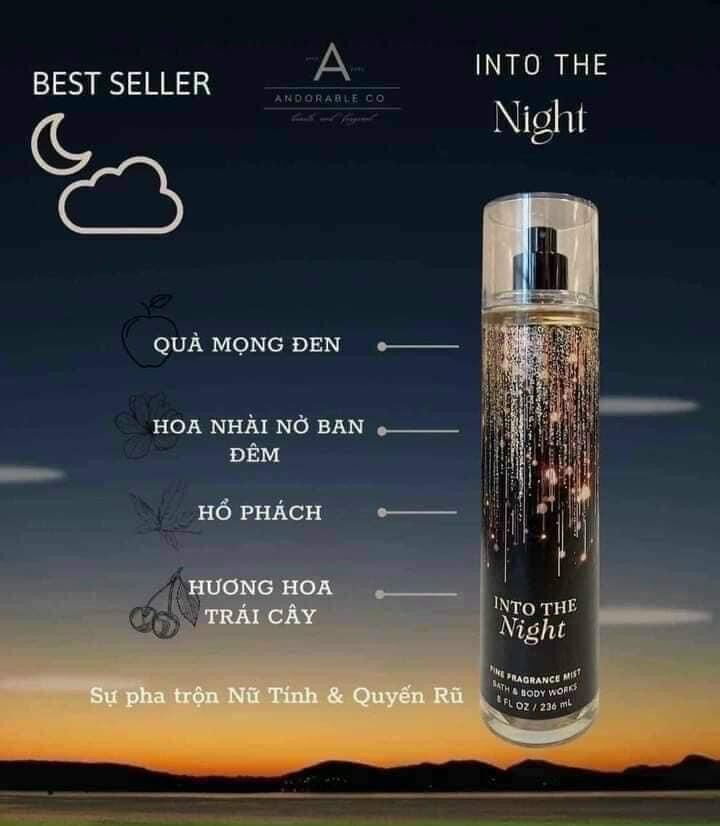 Xịt thơm body mist Into the Night (có nhũ)