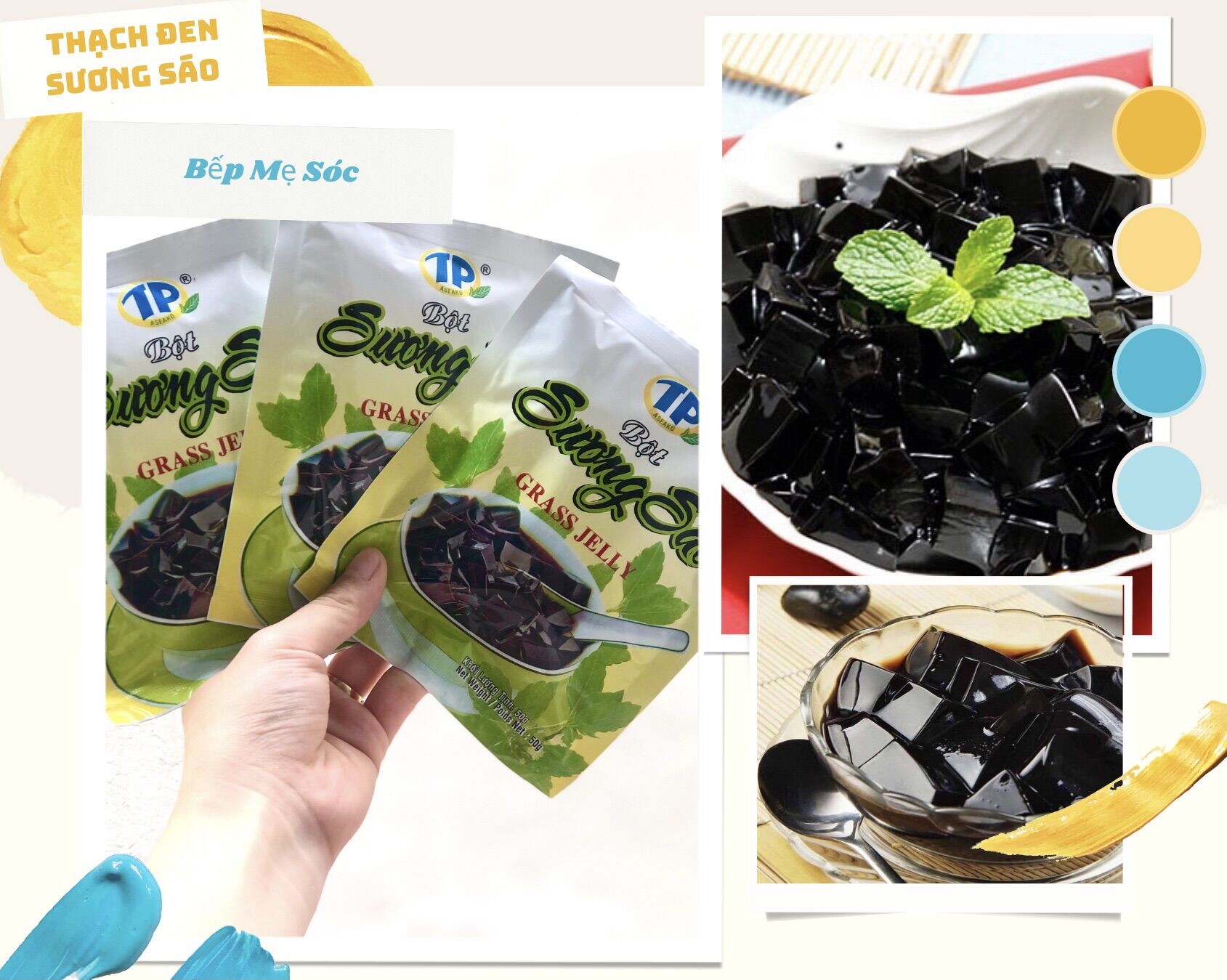 [HÀ NỘI] Bột Thạch Đen Sương Sáo ASEAKO Túi 50g
