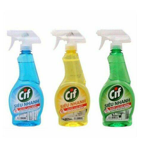 Chai nước lau kính/lau đa năng/ lau bếp cif 500ml