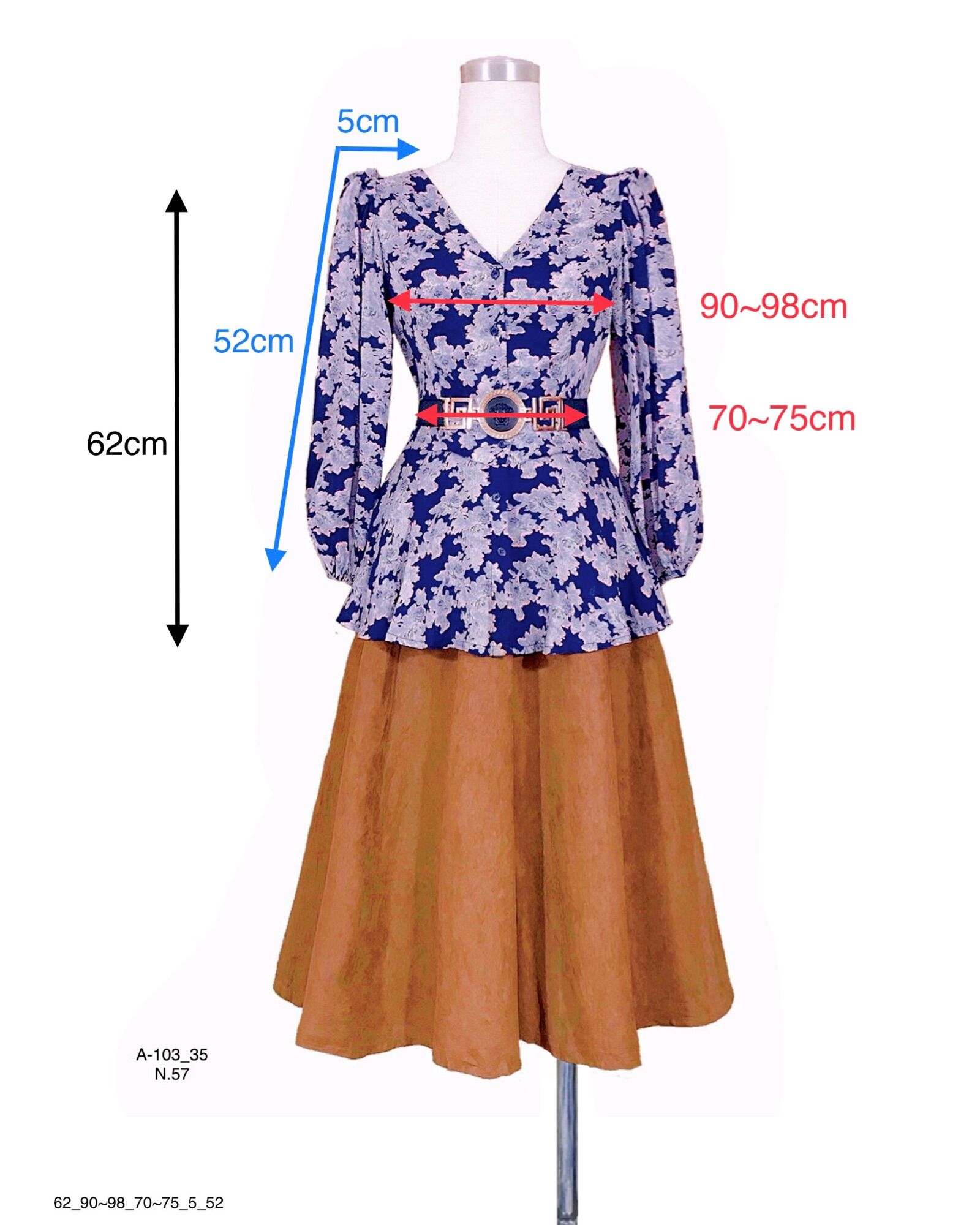 Áo sơ mi hoa Peplum A-103