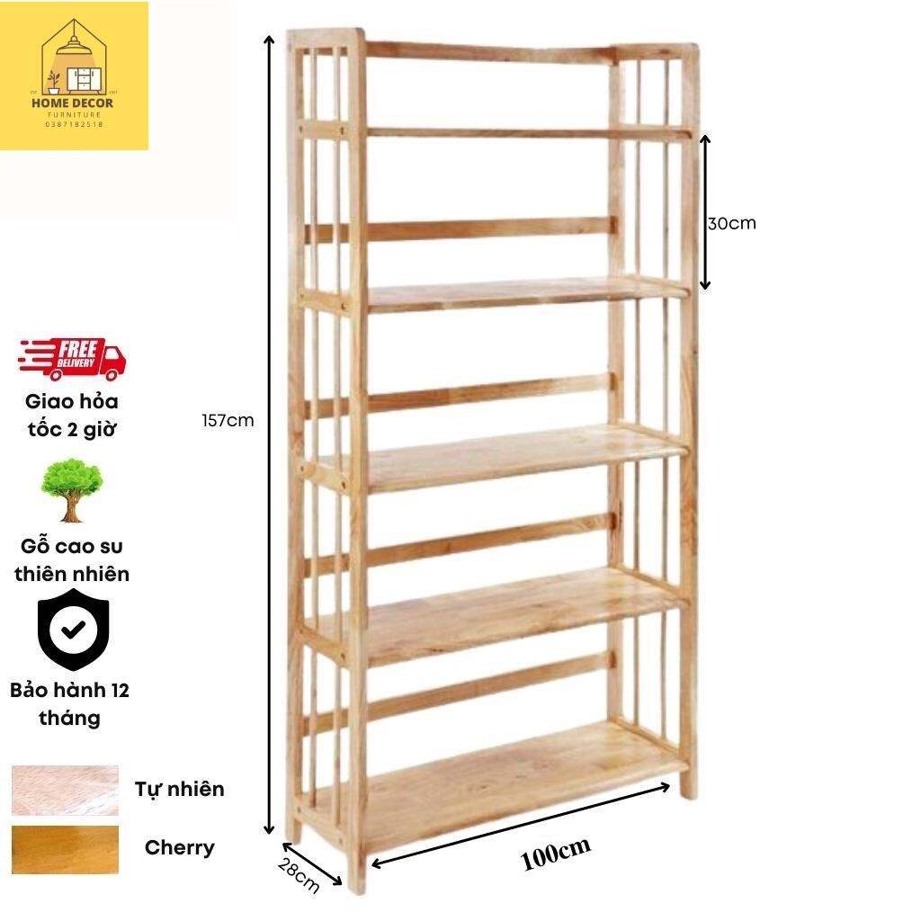 Kệ sách gỗ 5 tầng ngang 1m
