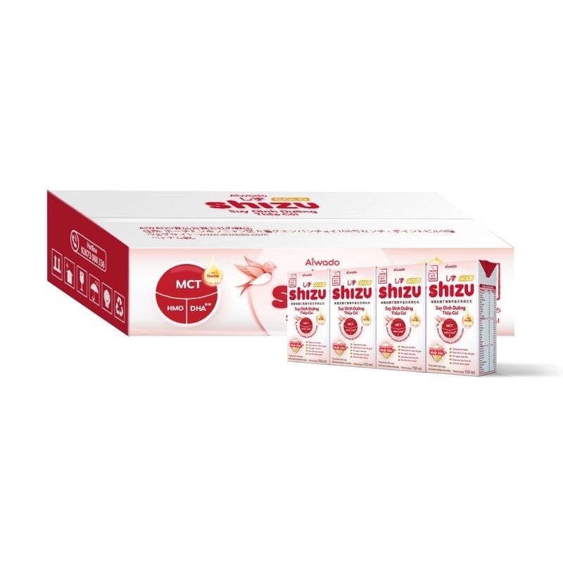 Thùng 48 hộp sữa bột pha sẵn Shizu gold suy dinh dưỡng 110ml