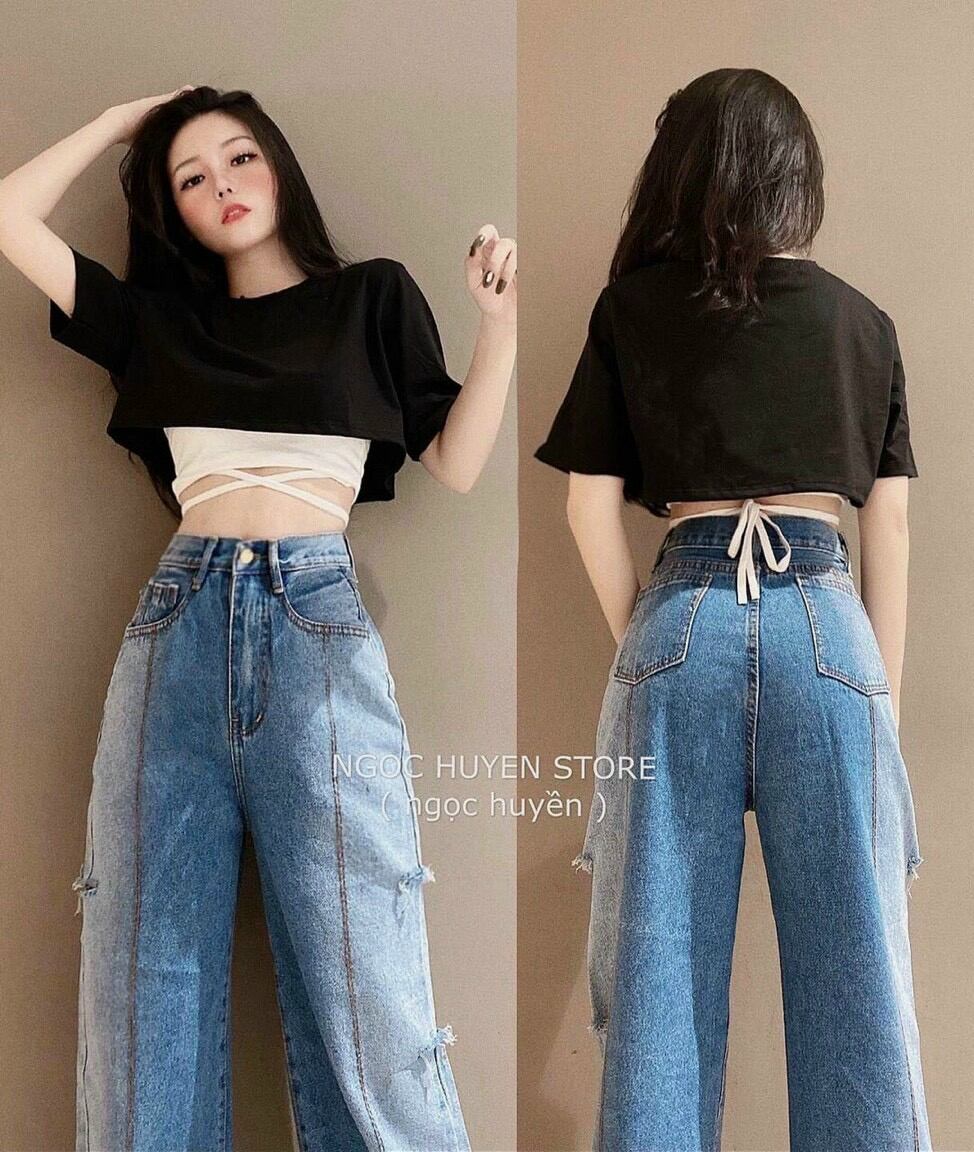 Áo Cặp Croptop Quấn Dây Eo Cá Tính