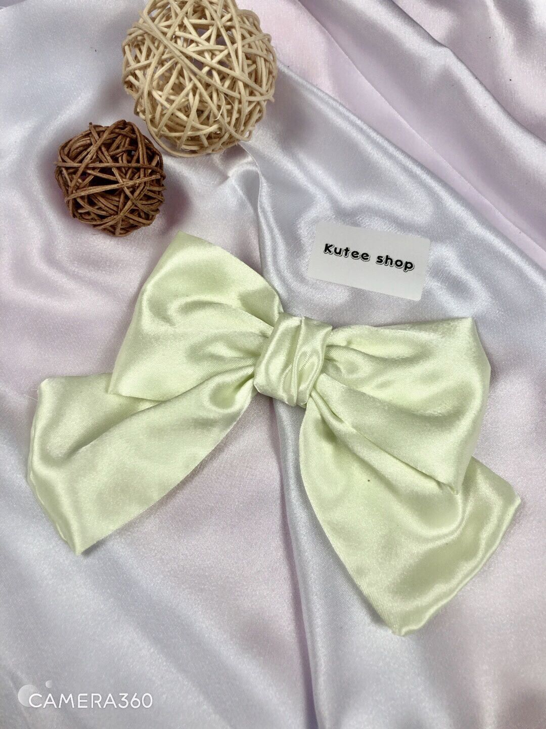 Nơ Kẹp Tóc Hình Nơ Xinh Bảng To đủ màu Handmade (hình thật)
