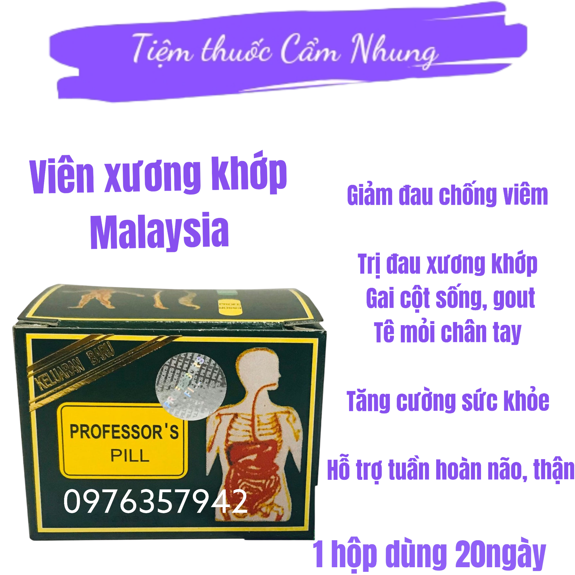 1 hộp viên khop Malaysia KELUARANBARU hỗ trợ tốt cho nguoi bị dau nhuc xuong khop