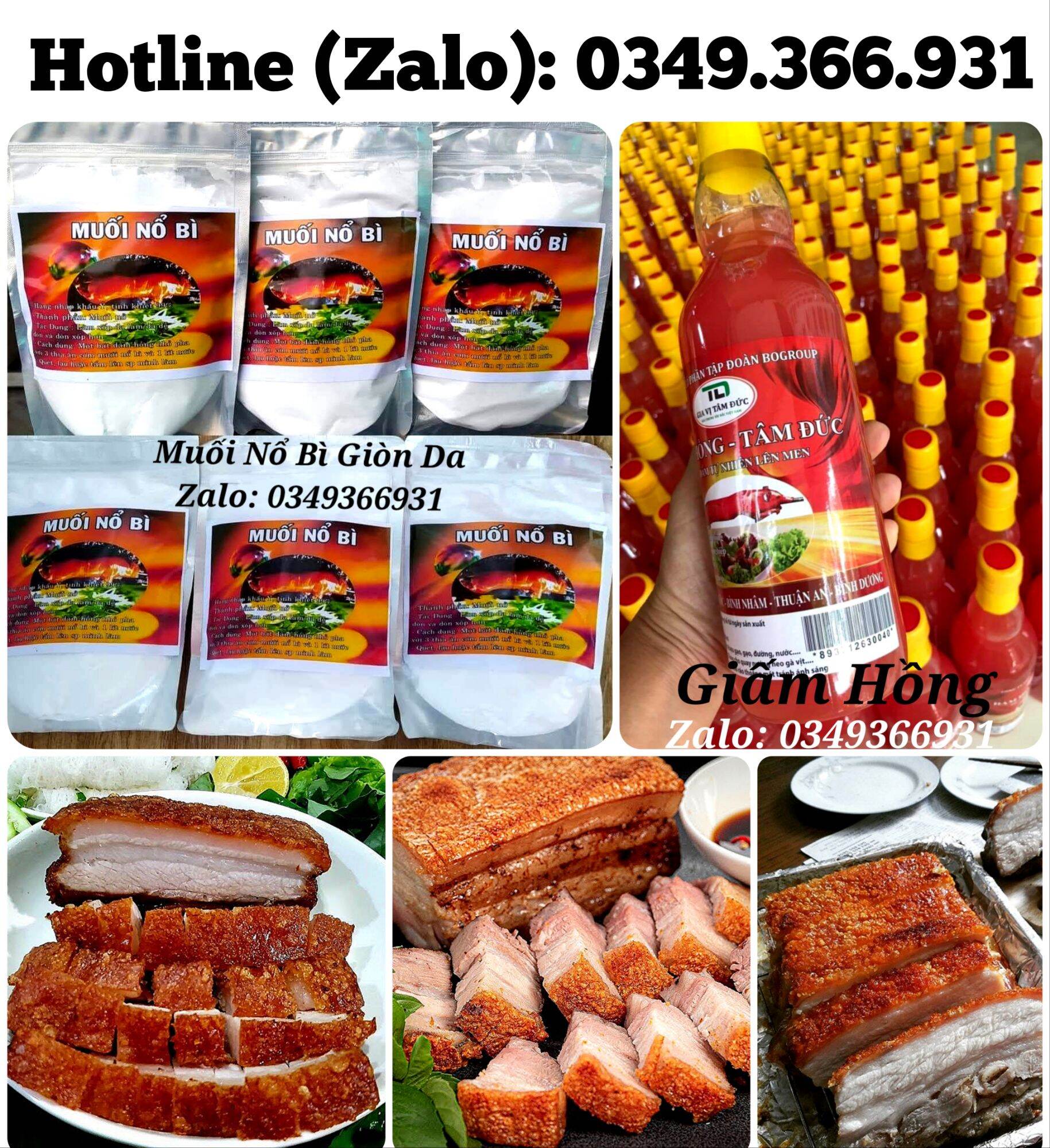 500gr muối nổ bì + dấm hồng tạo giòn da