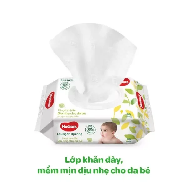 Comnbo 5 gói Khăn ướt Huggies không mùi (80 miếng/gói)
