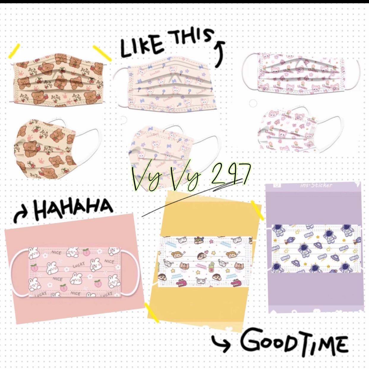 Khẩu trang Hoạt hình siêu Cute - Com bo 10 cái