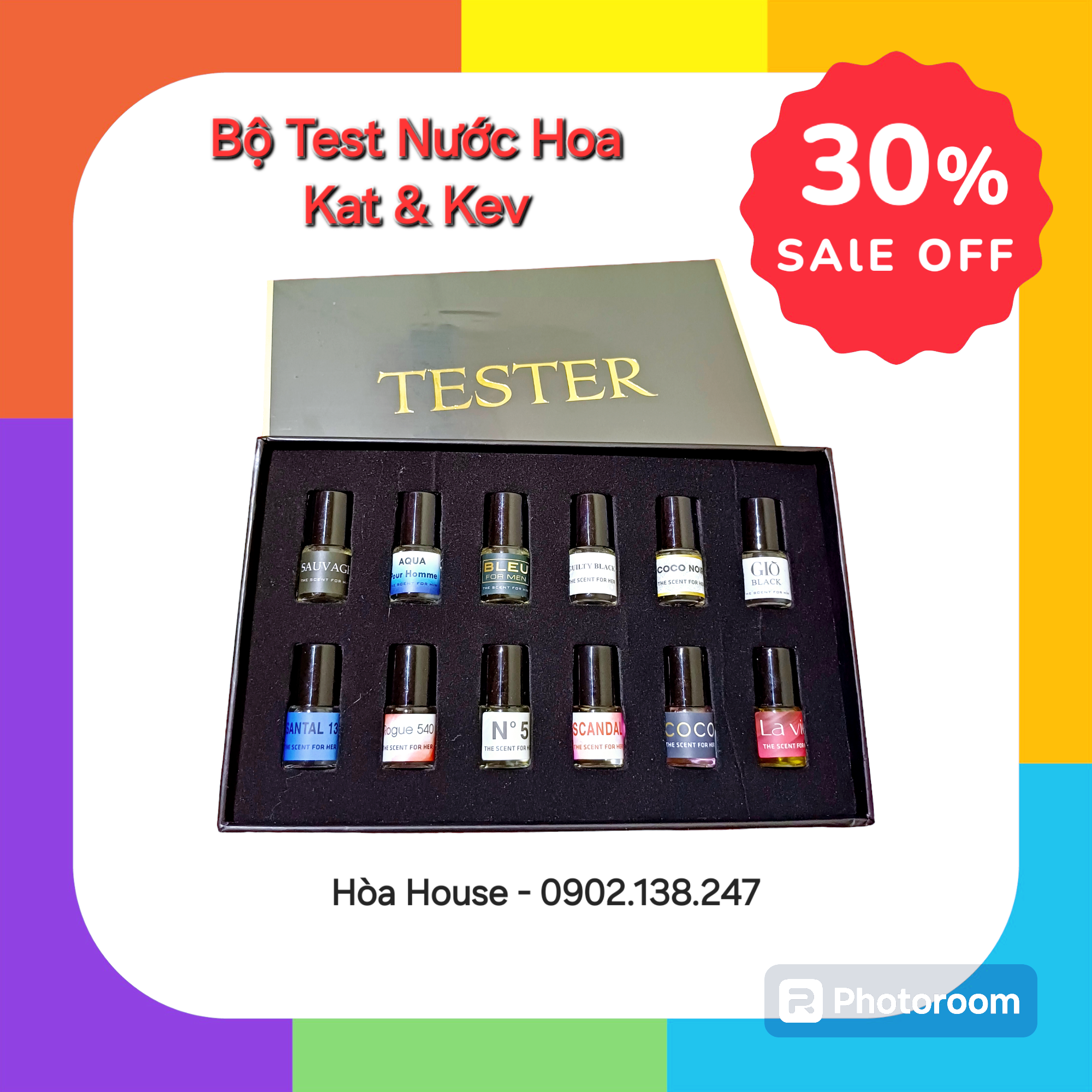 Bảng Tester Tinh dầu Kat & Kev 3ml