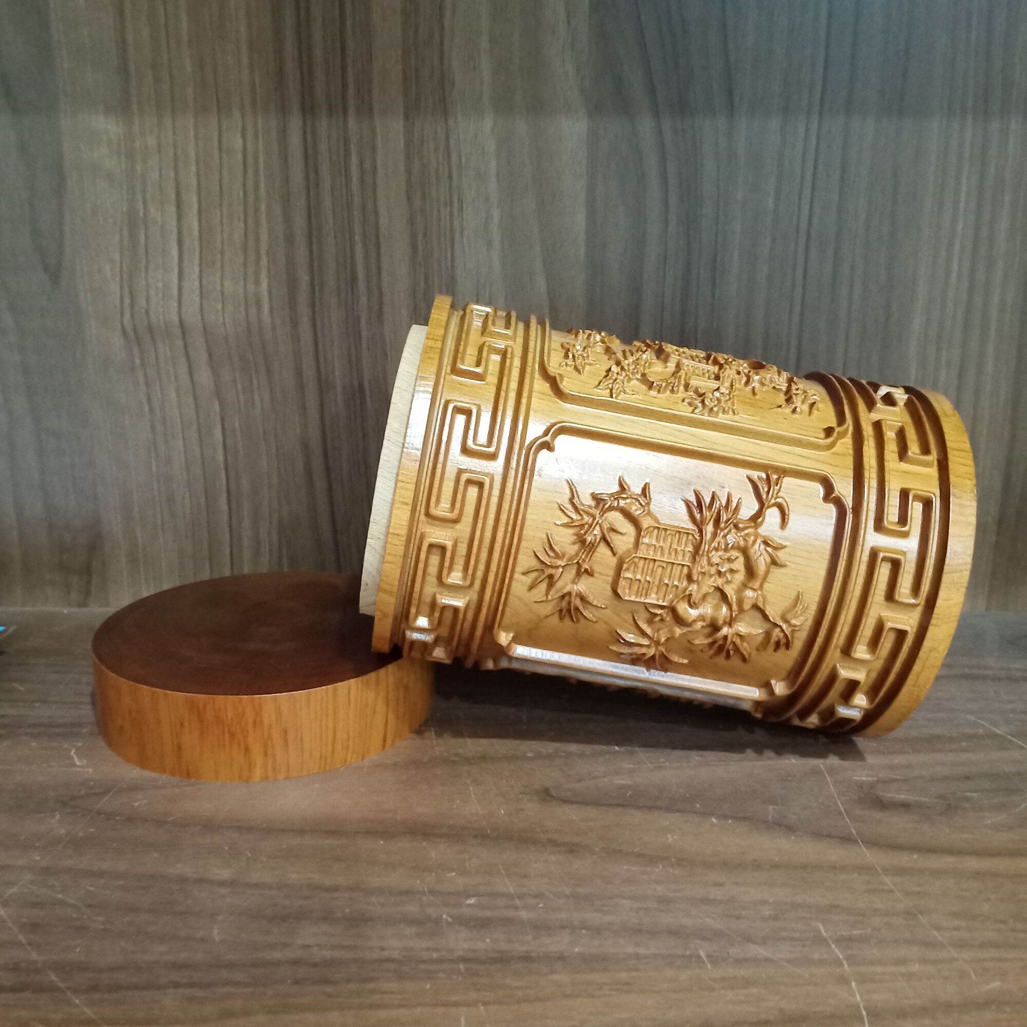 Hộp đựng chè gỗ bách xanh