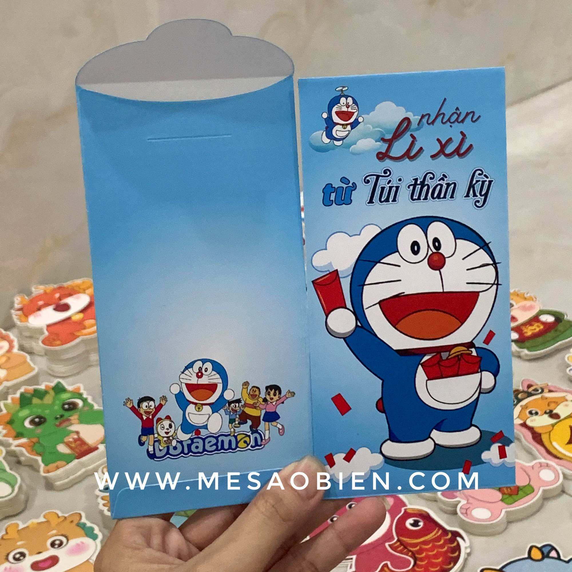 Set 10 bao lì xì Doreamon Gấu dâu Hello kitty