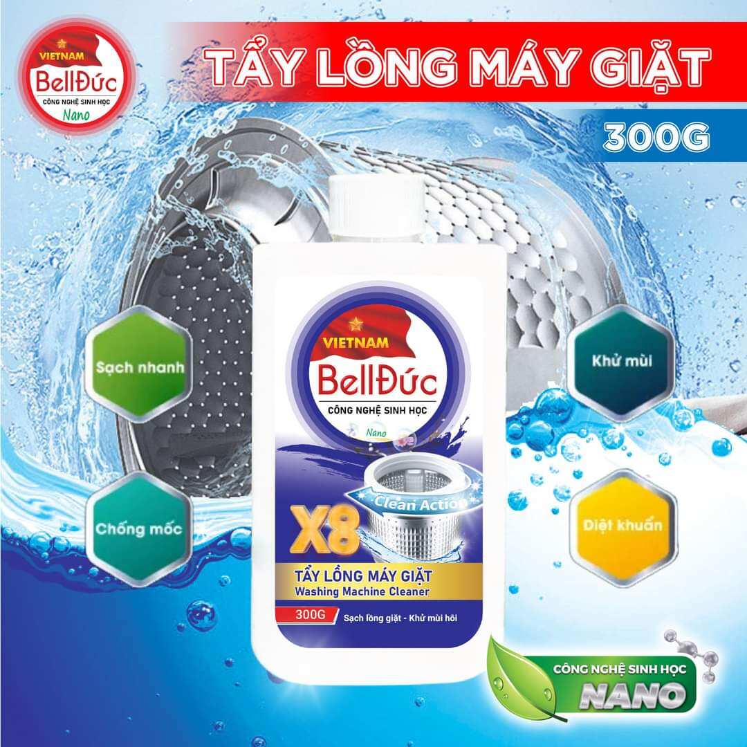 Tẩy lồng máy giặt bell đức - loại bỏ cặn bã mang lại quần áo sạch sẽ