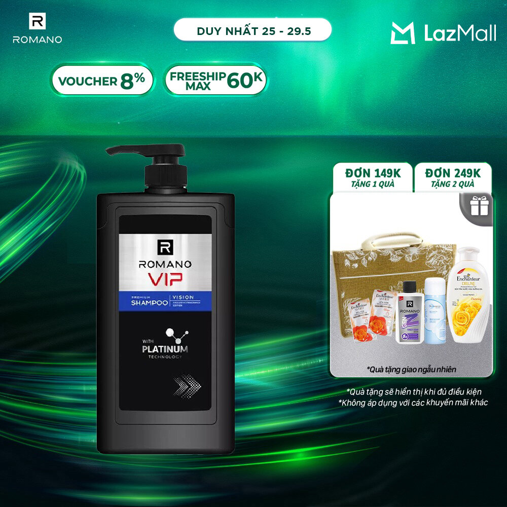 Dầu gội cao cấp Romano VIP Vision sang trọng cuốn hút 650g