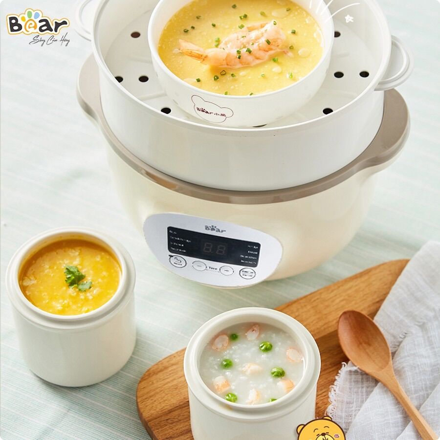 Thố sứ nồi Bear 1 6L nồi nấu cháo chậm Bear