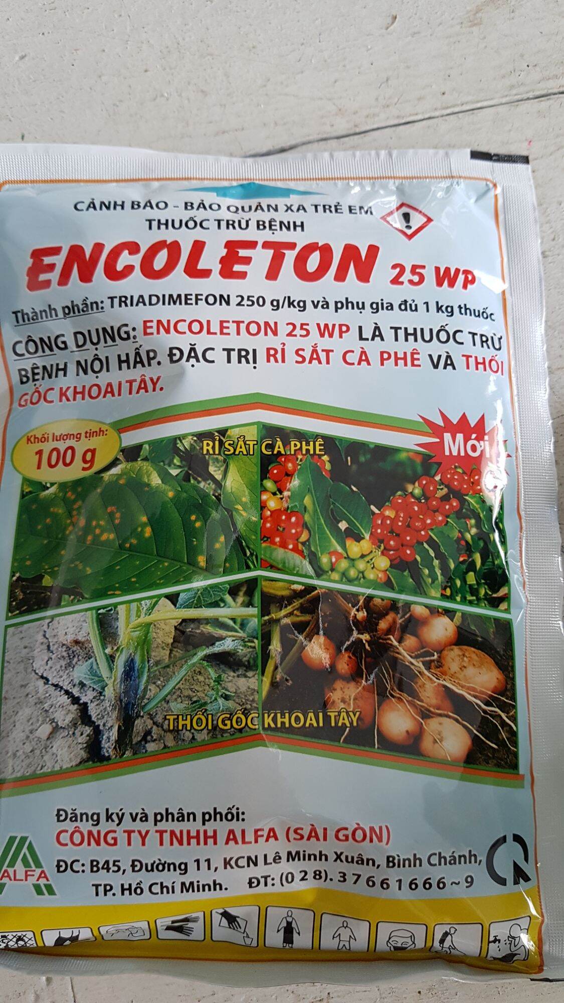 Thuốc trừ bệnh rỉ sắt, thối gốc encoleton 100gr