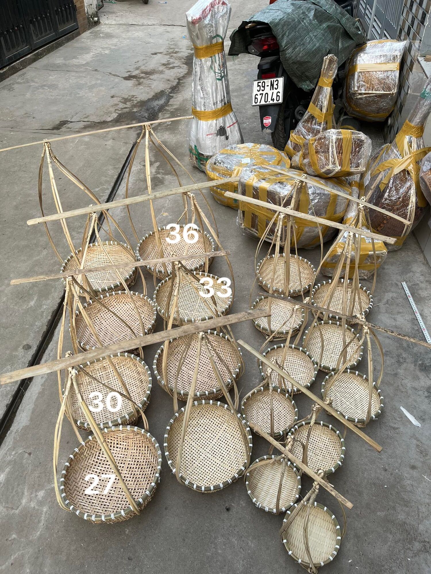 Quang gánh rổ/rá decor Tết size 36/33/30/27/25/20/18/16 cm