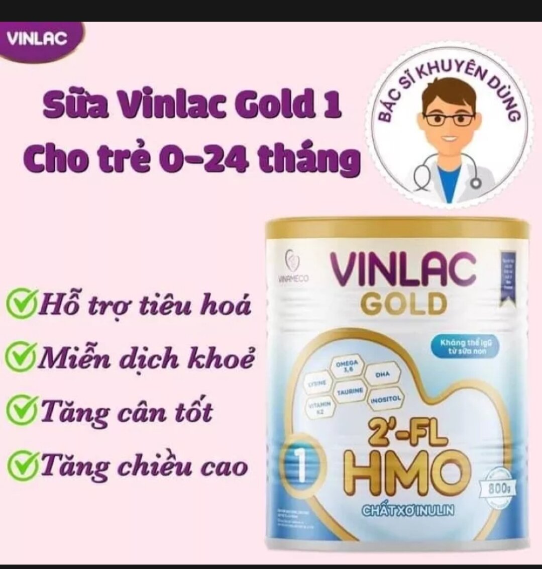 (2 lon freeship tặng 1 khăn mặt ) sữa vinlac gold 1 800g date 2026