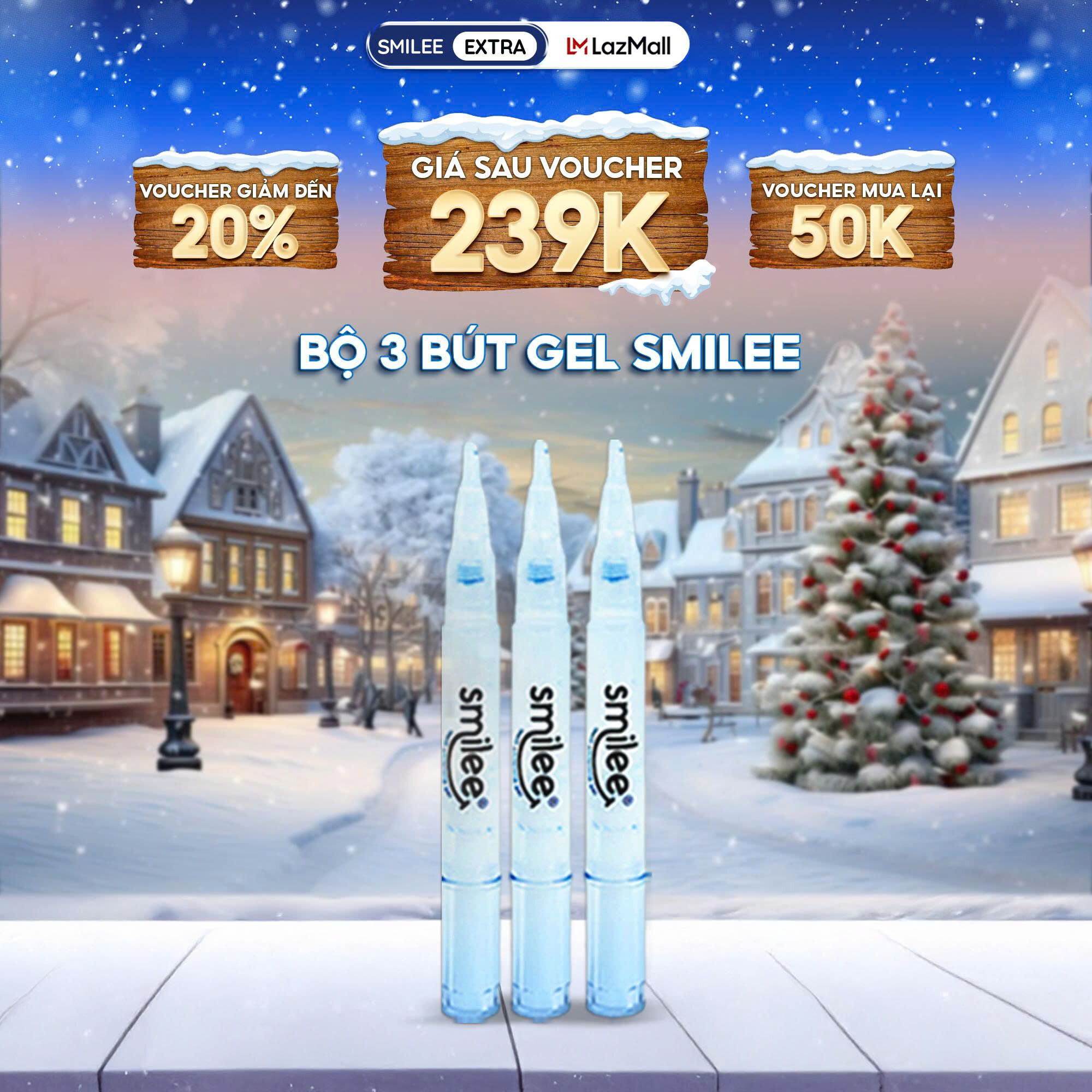 Bộ 3 Bút Gel tẩy trắng răng tiết kiệm Smilee Chính hãng