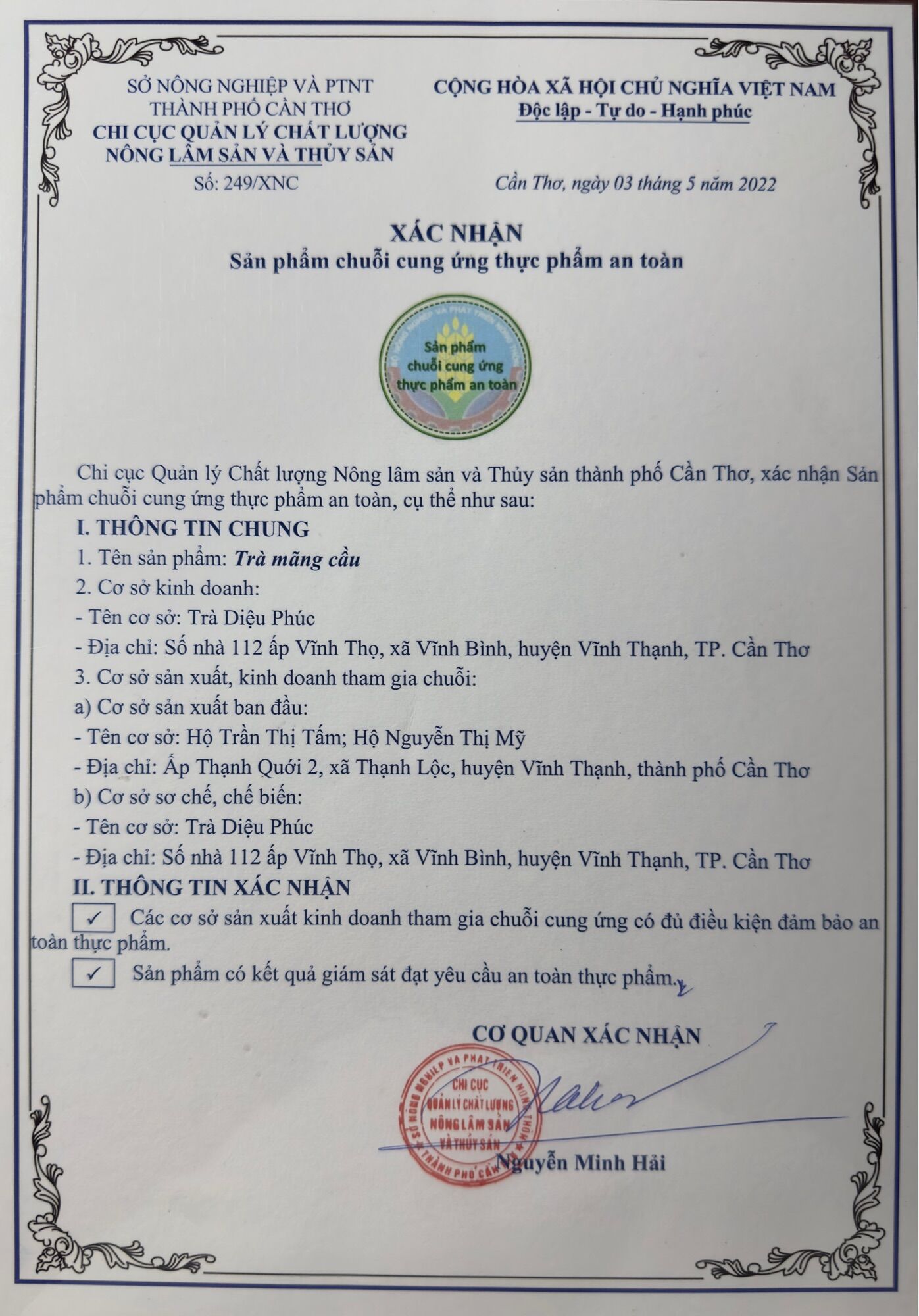 TRÀ MÃNG CẦU XIÊM DIỆU PHÚC 100gr