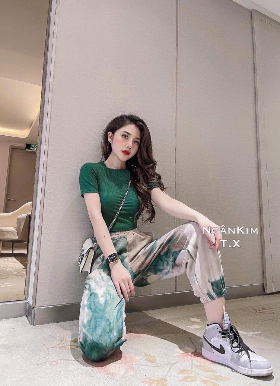 Sét bộ croptop loang thể thao cá tính 2 màu