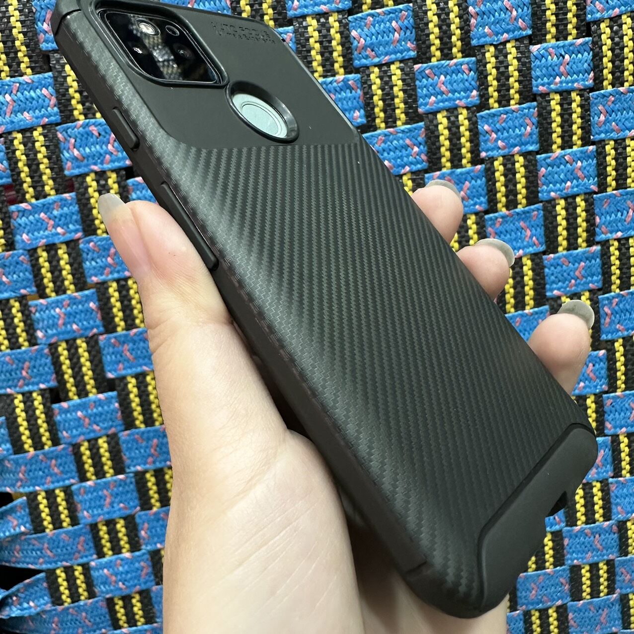 [ Ảnh thật ] Case ốp lưng Google Pixel 5 dẻo đen vân xước carbon