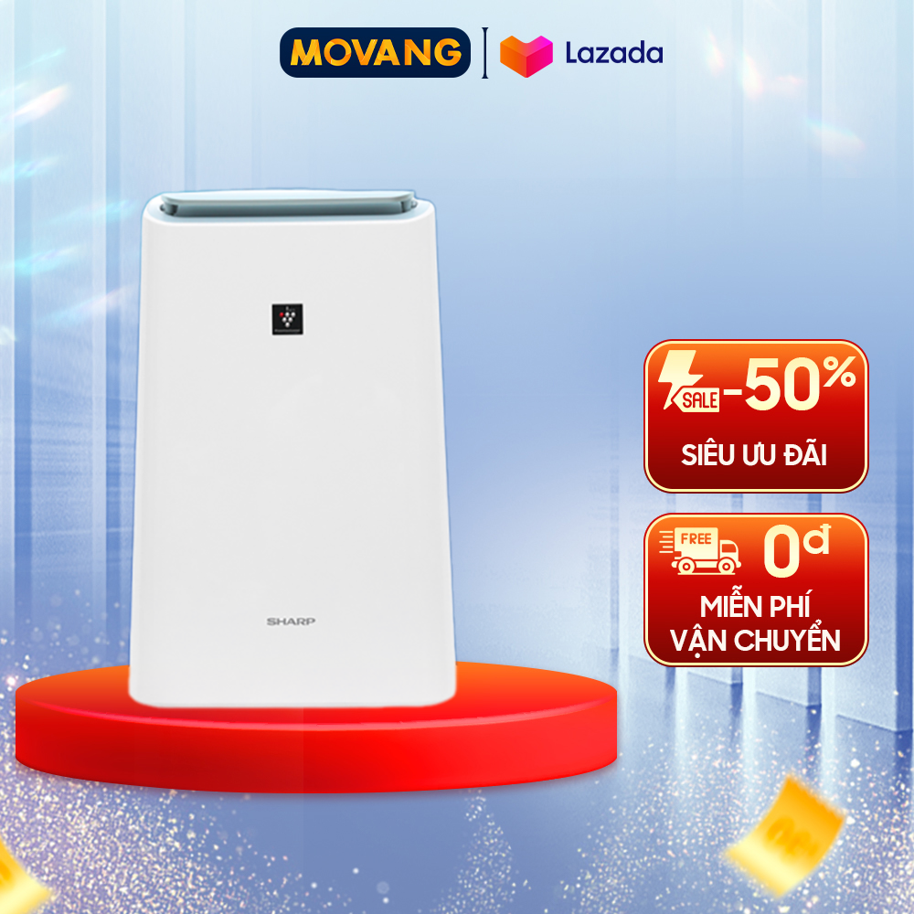 - máy lọc không khí sharp dw-e16fa-w - công suất hoạt động:190 w - bộ lọc bụi cho máy:lọc bụi thô lọc mùi than hoạt tính hepa