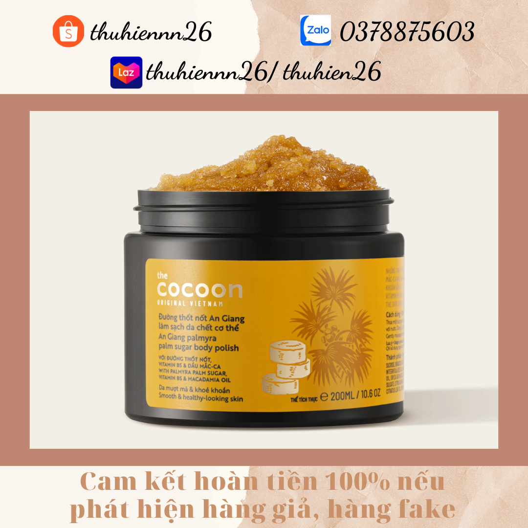 Tẩy da chết cơ thể đường thốt nốt An Giang Cocoon 200ml