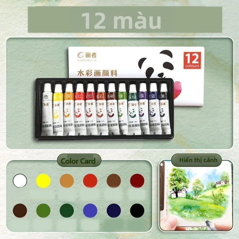 Bộ Màu Nước Di Động Chuyên Nghiệp Dành Cho Nghệ Sĩ 12/24 Màu Thích Hợp Cho Nghệ Sĩ Người Có Sở Thích Vẽ Tranh Đóng Gói Hộp Giấy