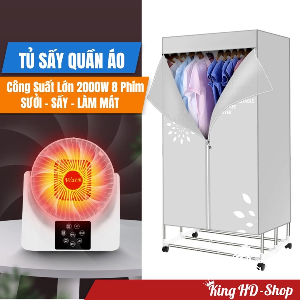 Tủ Sấy Quần Áo UV Diệt Khuẩn Bản Cao Cấp - Điều Khiển Từ Xa, Công Nghệ Tiết Kiệm Điện (Bảo Hành 12 Tháng)