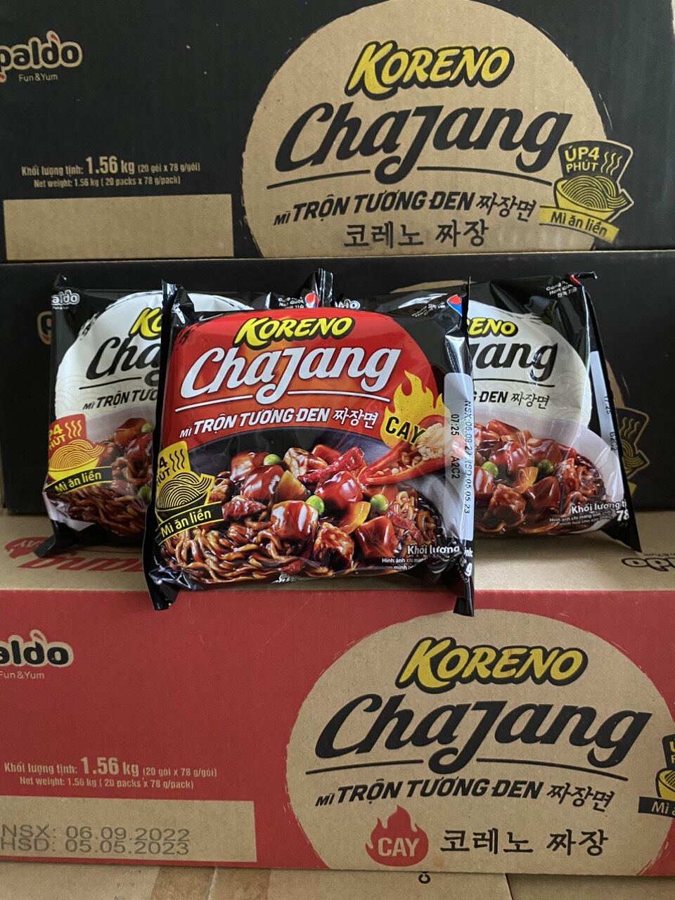 Mẫu mới -thùng 20 gói mì trộn tương đen koreno hàn quốc gói 78g