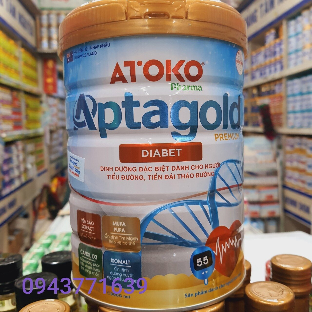 Sữa dành cho người tiểu đường Atoko pharma Aptagold premium Diabet 900g