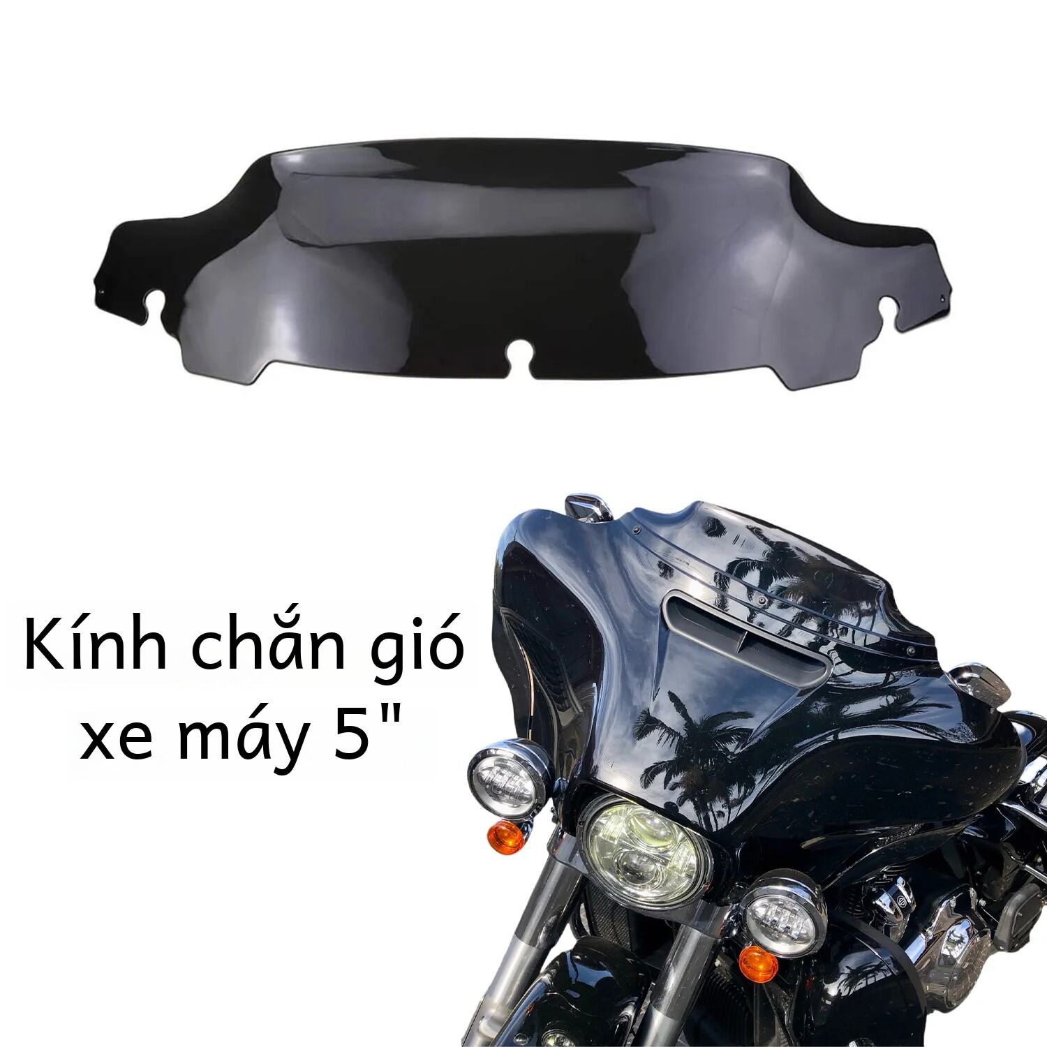 5 "Kính Chắn Gió Xe Máy Trên Fairing Chắn Gió Phần Cho Harley Lưu Diễn Đường Phố Electra Glide Ultra Flhx 2014-Sau Đó Chất Liệu Nhựa