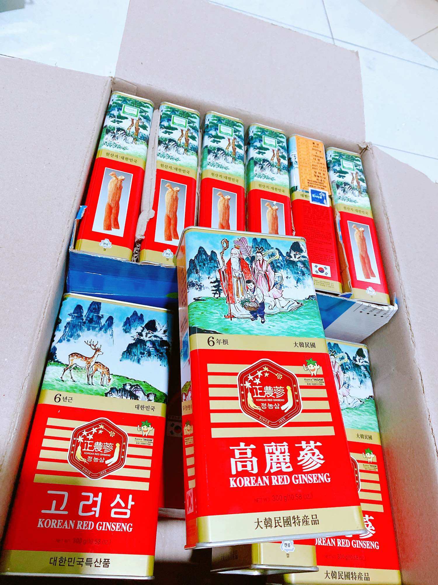 [CAO CẤP] Hồng sâm khô Hàn Quốc (Hộp thiêc 300g) loại 10củ