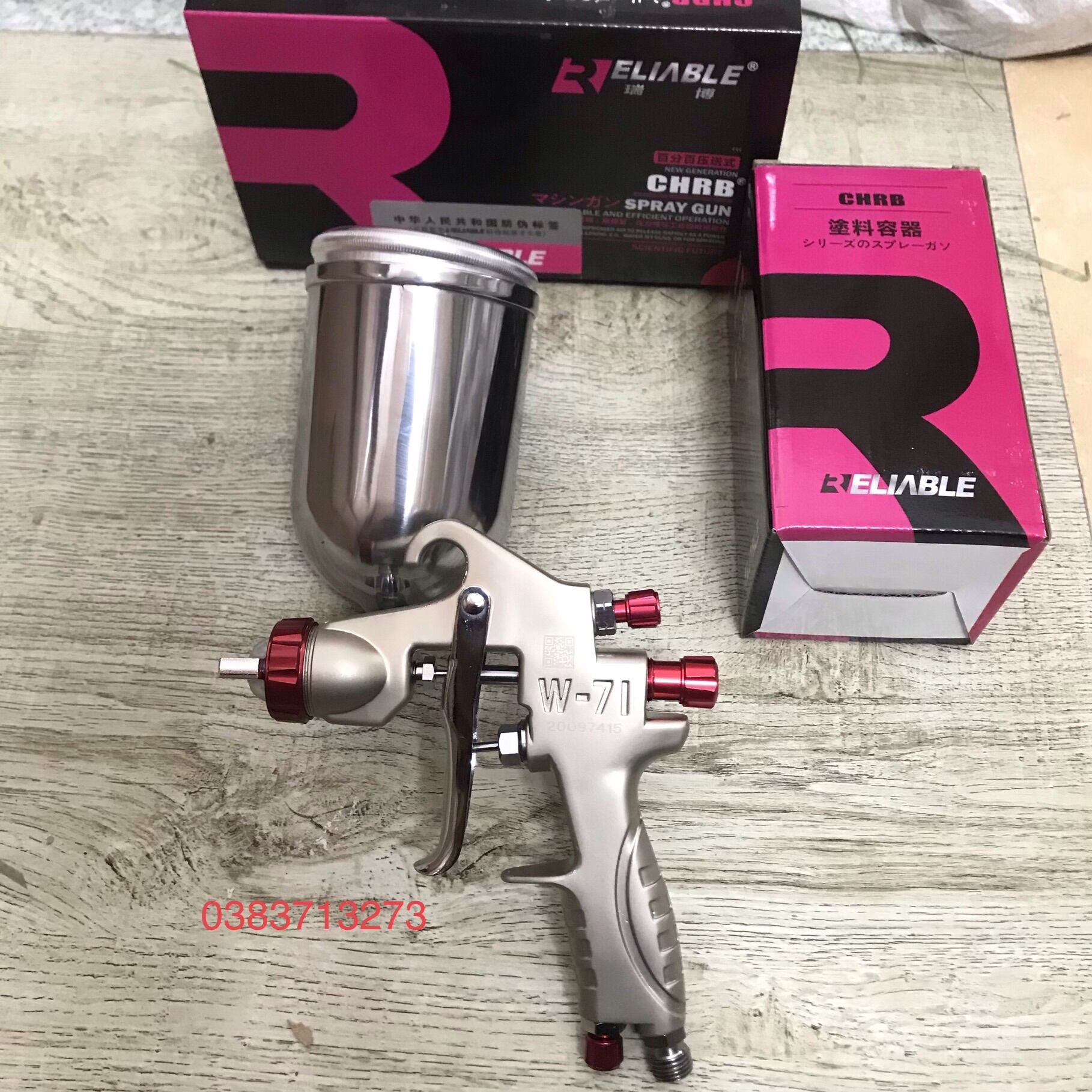 Hàng cao cấp súng phun sơn w71 RELIABLE dùng hơi khí nén