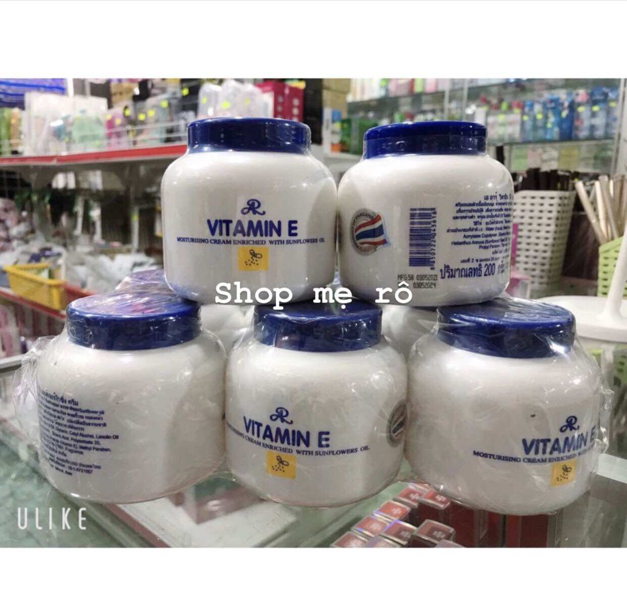 Kem dưỡng ẩm dưỡng trắng vitamin E chuẩn Thái Lan hủ 200g