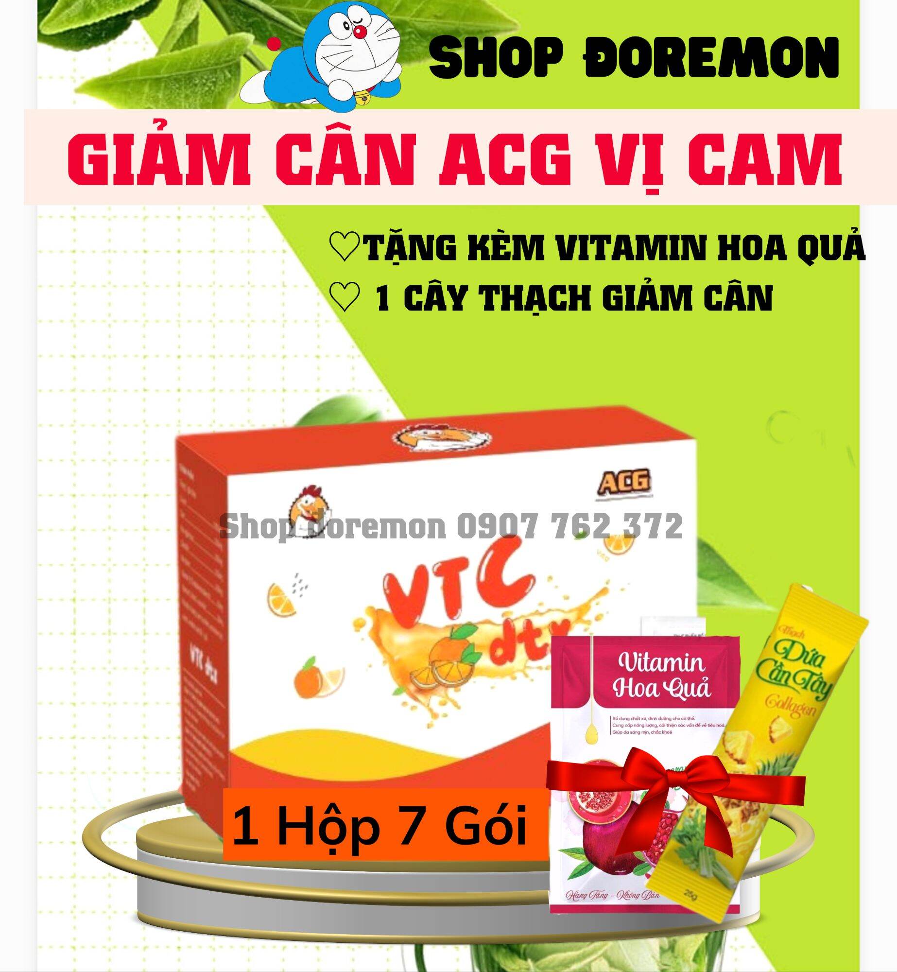 Giảm Cân Cấp Tốc ACG vị CAM tặng vitamin hoa quả/ 1cây thạch giảm cân