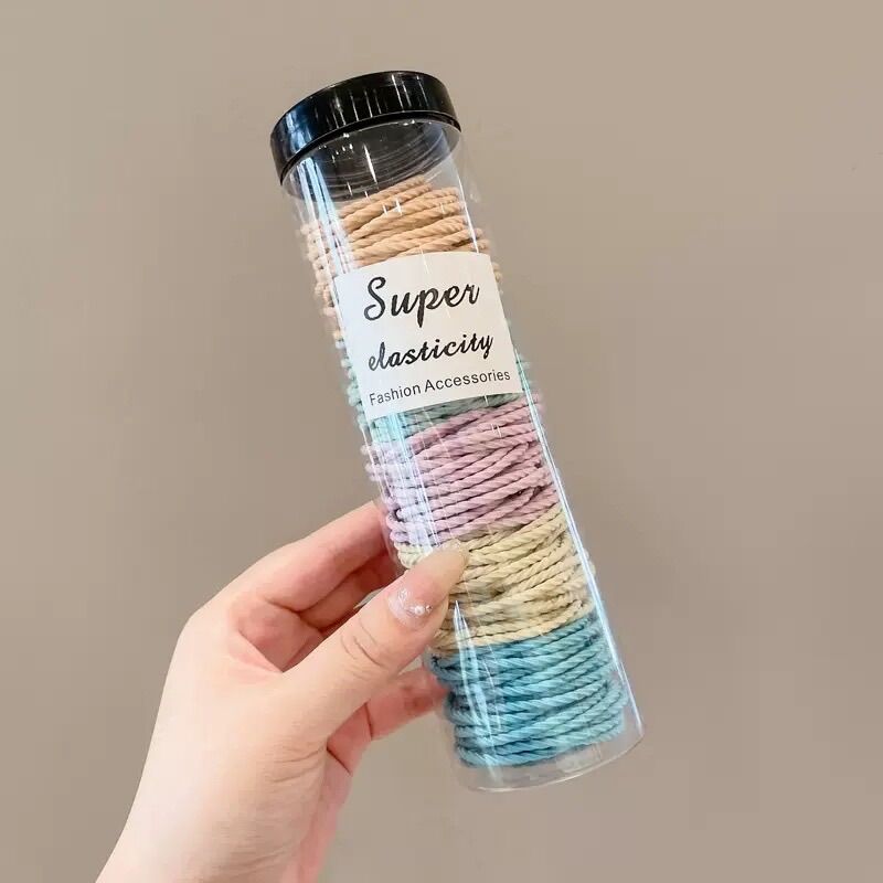 Hộp 100 dây cột tóc cao su co giãn tốt