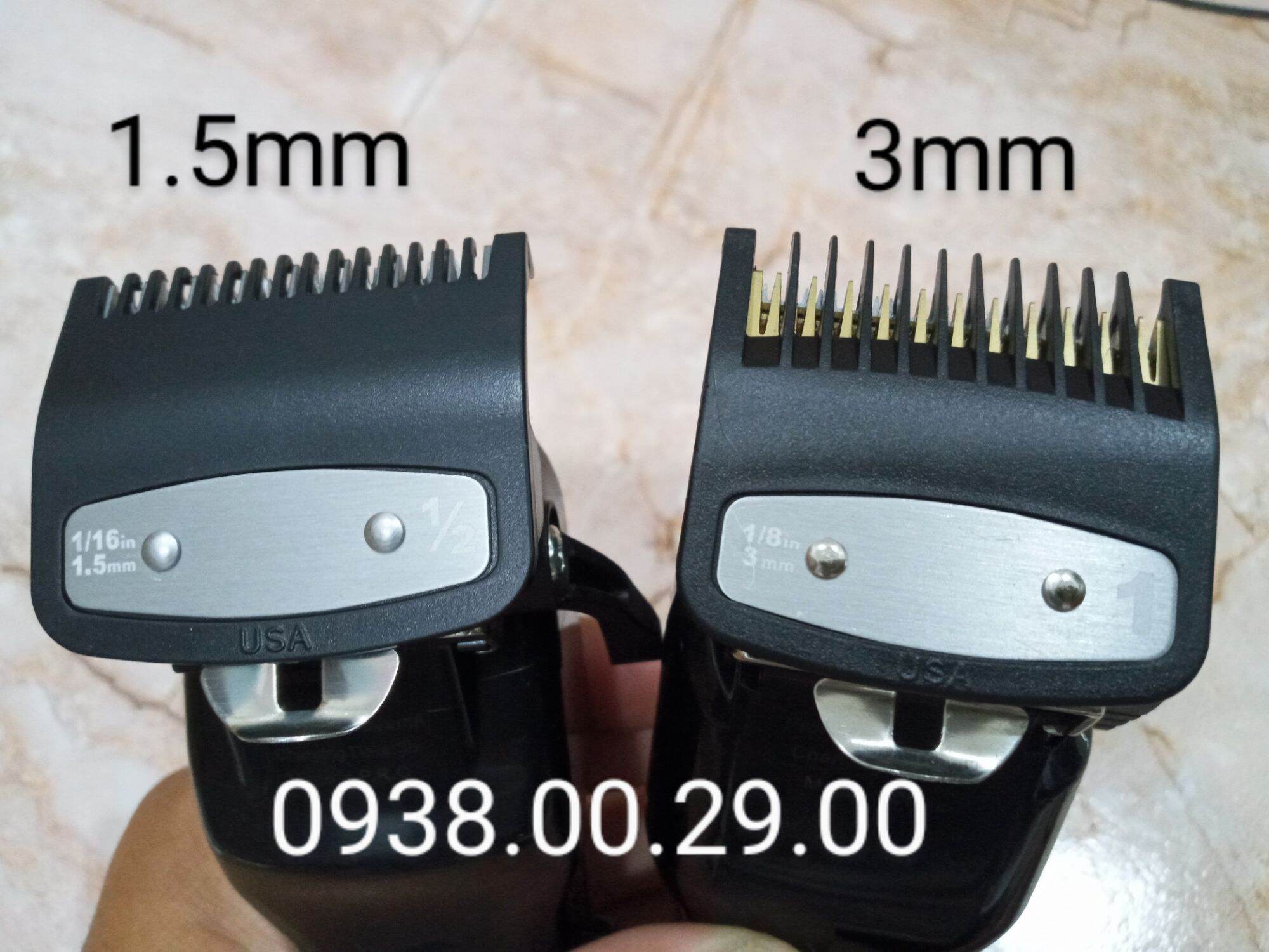 Cữ Thép USA 1.5mm và 3mm Loại Tốt, Bộ 2 Cữ Thép Cho Tông Đơ Wahl, Kemei, Surker. (Ảnh thật)