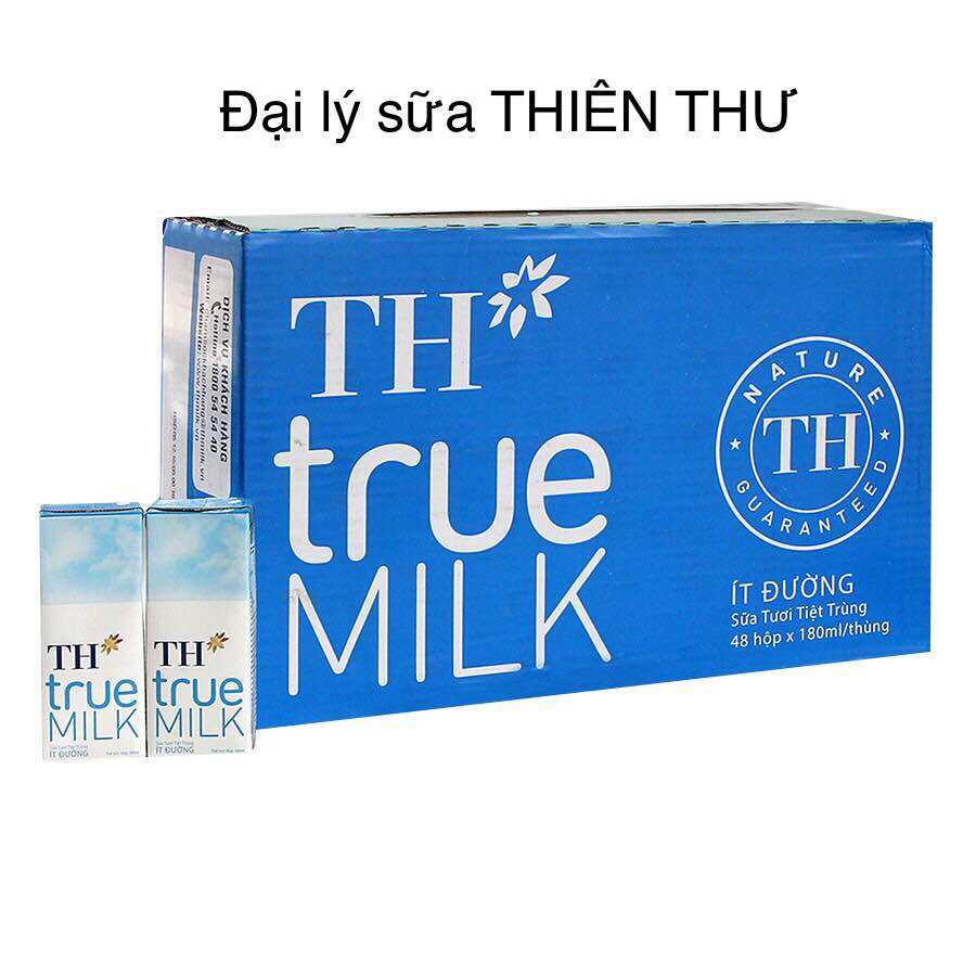 Thùng 48 hộp sữa TH TRUE MILK ít đường 180ml chỉ giao HOẢ TỐC