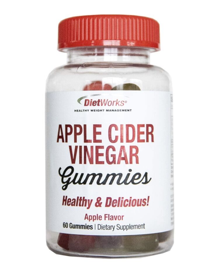 Kẹo dẻo giấm táo hỗ trợ giảm cân, detox DietWorks Apple Cider Vinegar 60 viên USA