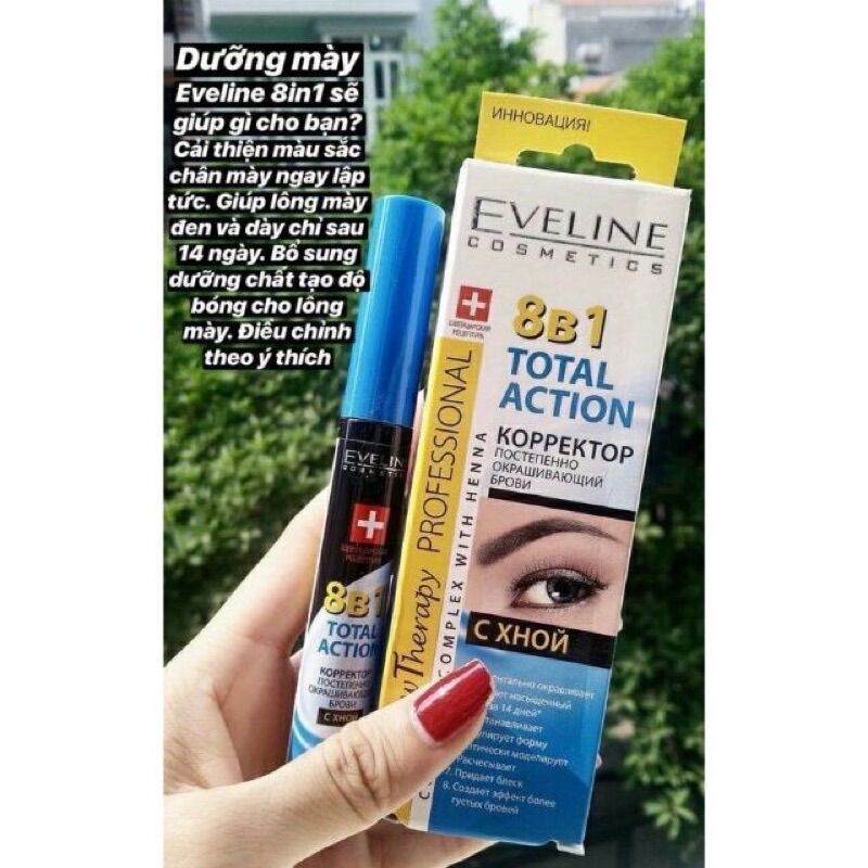 Dưỡng Mày Eveline 8 in 1 Total Action 10ml Nga
