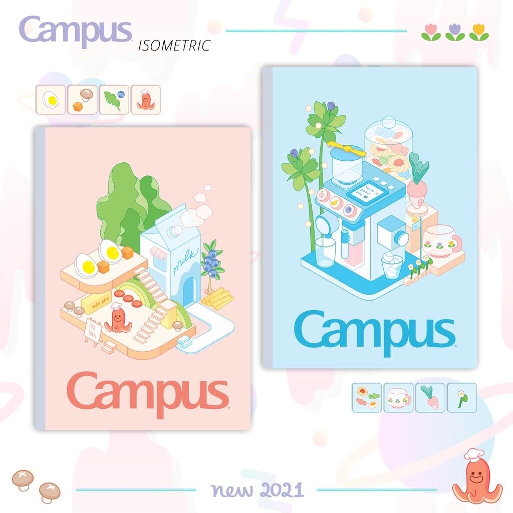 Vở Campus 80 trang kẻ ngang có chấm mẫu mới