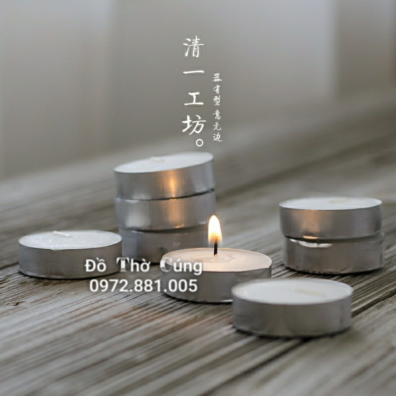 Nến tealight không mùi không khói ( 10 viên )
